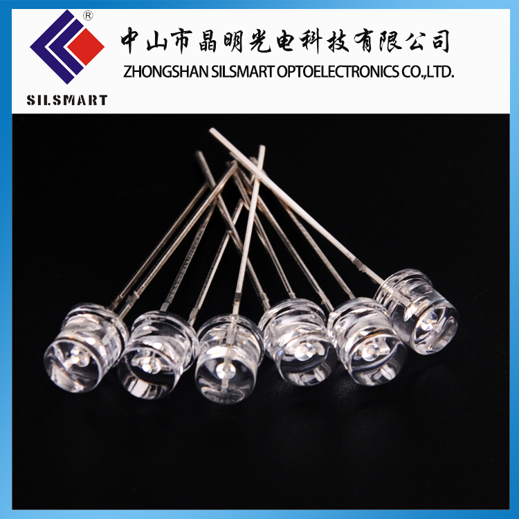 电子应用类-LED直插灯珠 5mm圆柱形长脚加齐纳白发绿光