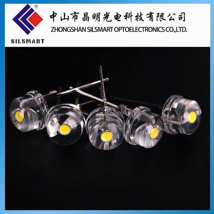 电子应用类-LED直插灯珠 8mm草帽形粗支架0.5W