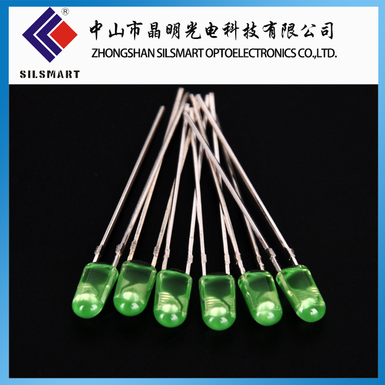 电子应用类-LED直插灯珠 346椭圆形长脚绿发绿光