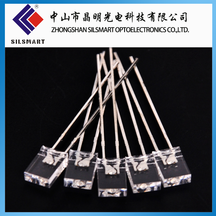 电子应用类-LED直插灯珠 方形无边白发蓝光