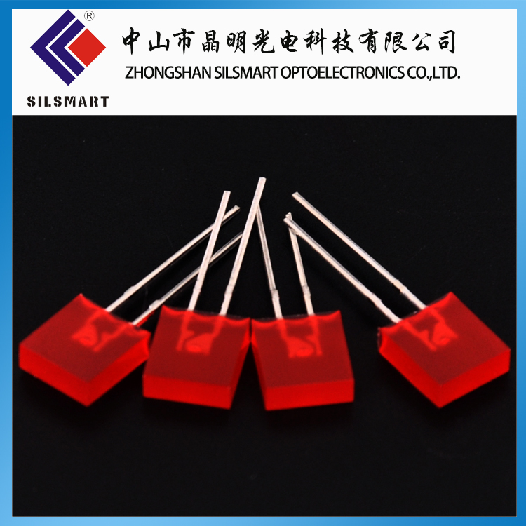 电子应用类-LED直插灯珠 方形无边红发红光